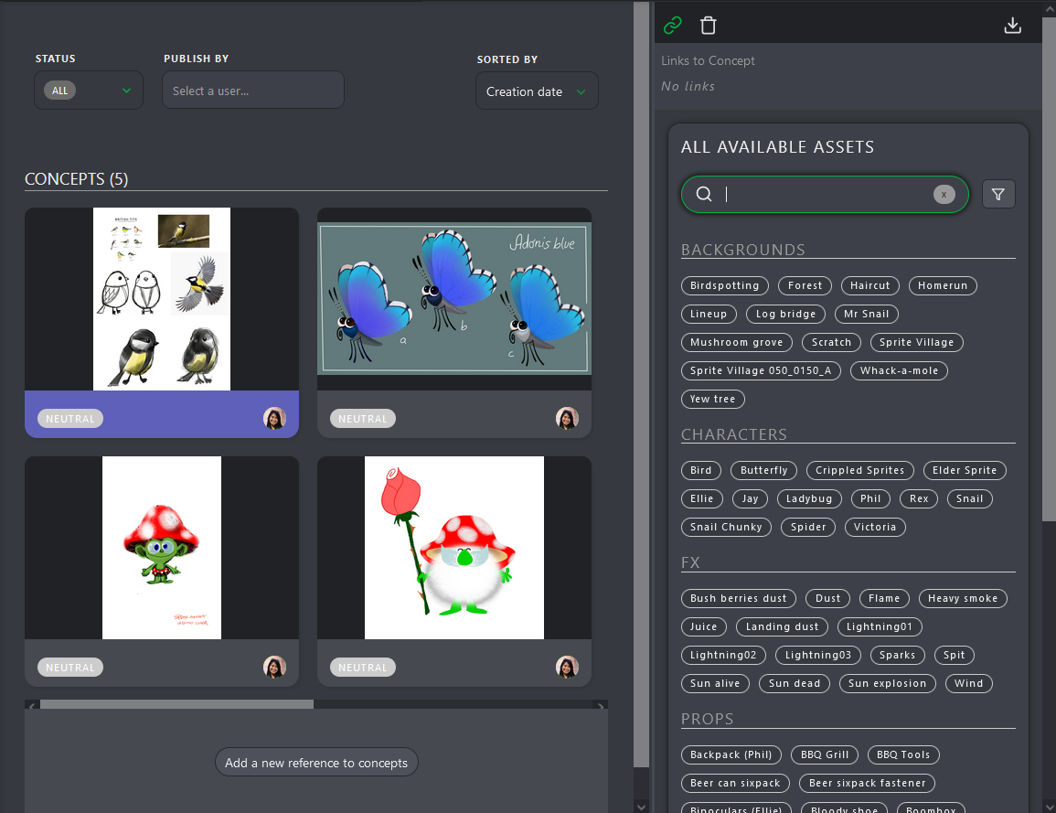 Link assets